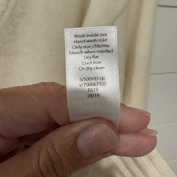 Athleta | Sweater Wool Cashmere Pullover Cream V Neck Tunic Long Sleeve- Small - Picture 6 of 9